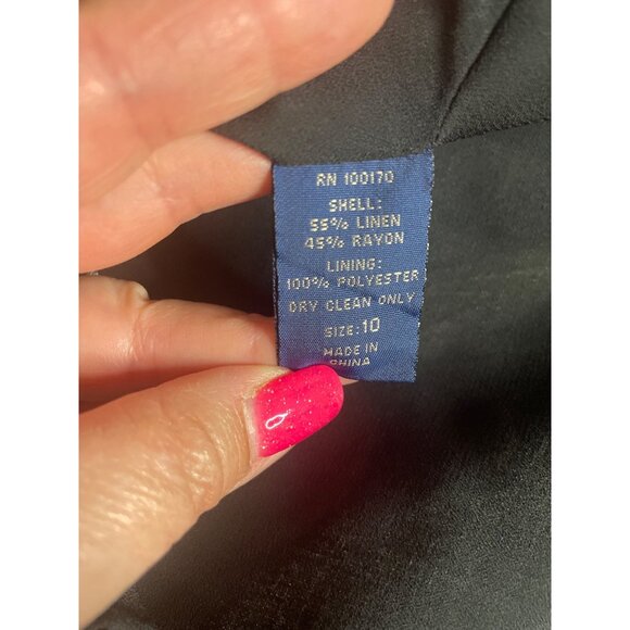 Herman Geist Womens Floral Button-Up Jacket Size 10 Black Red Gold Flower Print - Picture 10 of 10